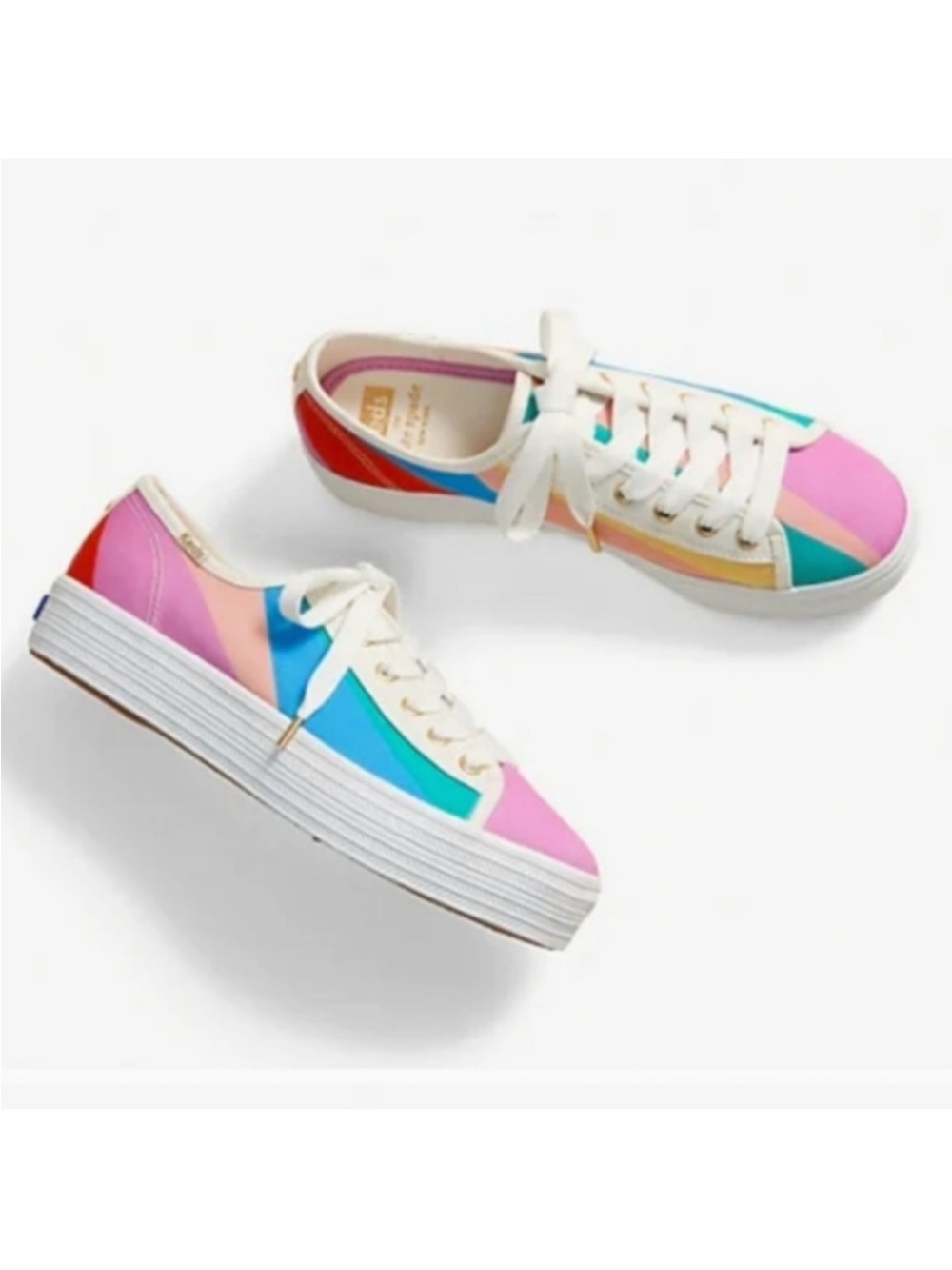 Keds X Kate Spade New York Triple Kick Multi-striped Canvas Sneakers